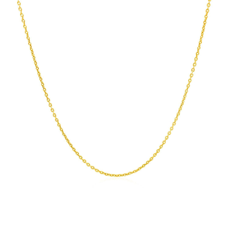 10k Yellow Gold Round Link 18 Inch Chain With Lobster Clasp
