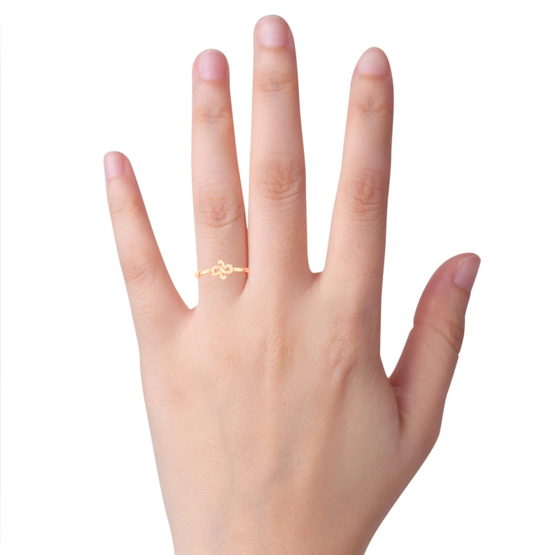Infinity Loop 2 Hearts Love Ring In Solid 14k Rose Gold