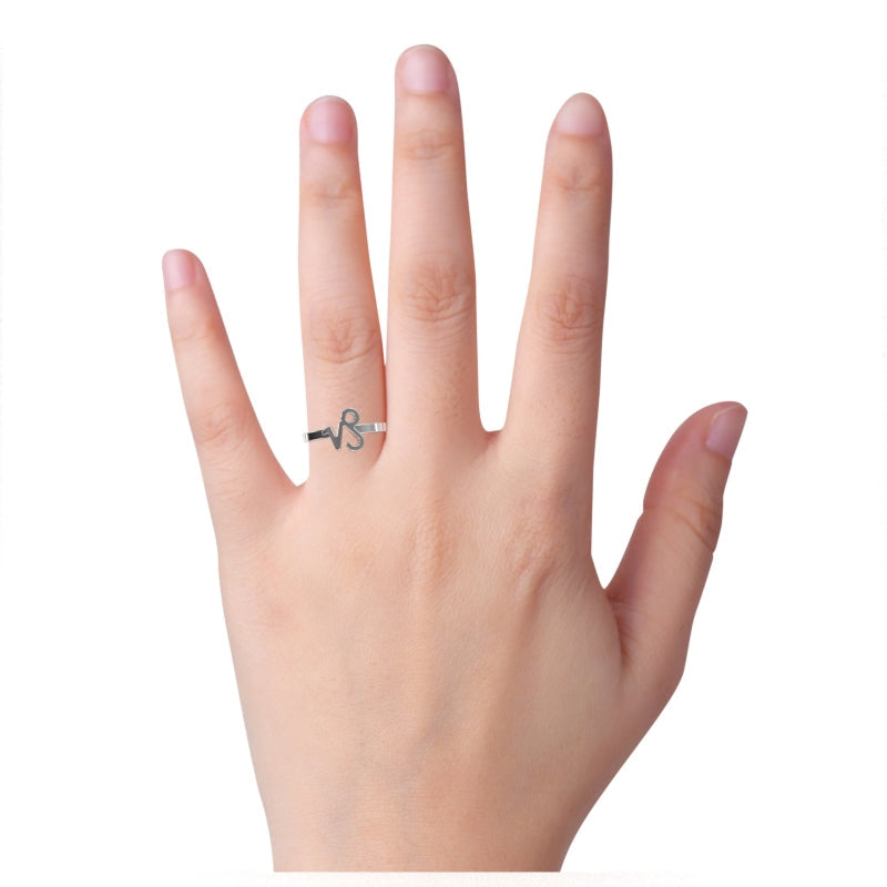 Capricorn Zodiac Sign Ring In Solid 10k White Gold