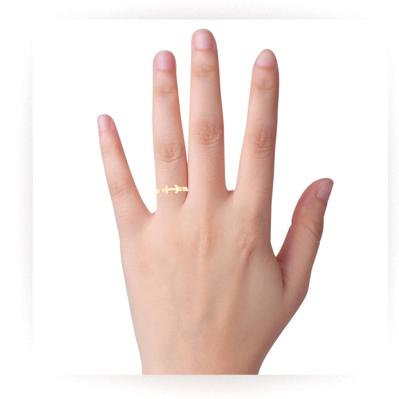 Sagittarius Zodiac Sign Ring In Solid 14k Rose Gold