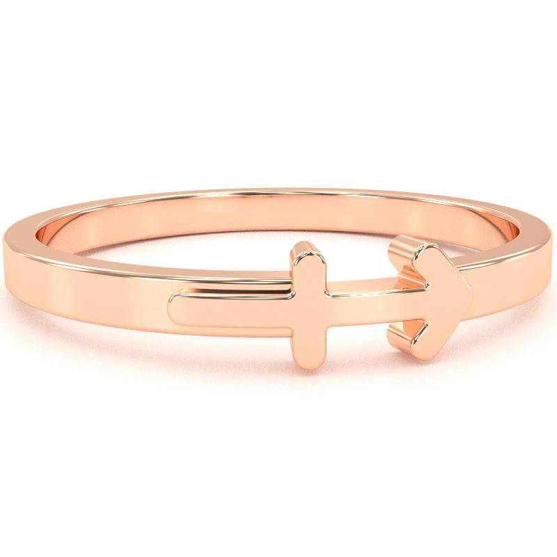 Sagittarius Zodiac Sign Ring In Solid 14k Rose Gold