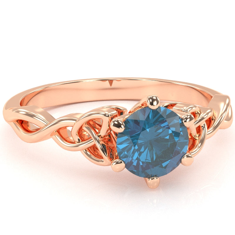 Celtic Trinity Knot Lab-Created Alexandrite Engagement Ring In 14k Rose Gold