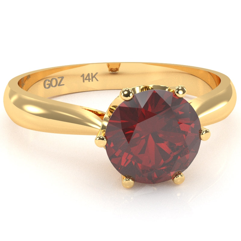 Crown Setting Lab-Created Ruby Engagement Ring In 14k Yellow Gold