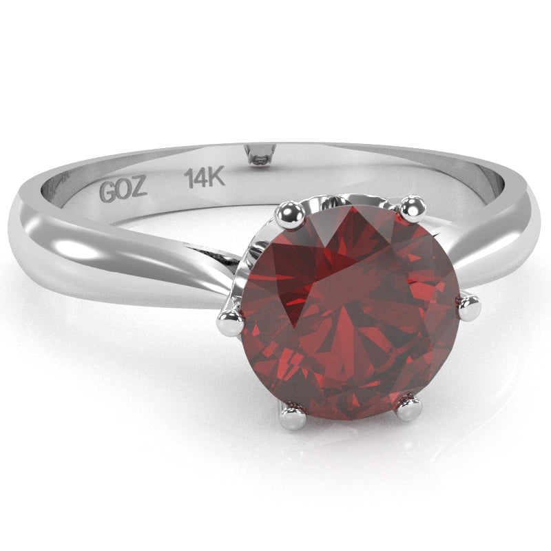 Crown Setting Lab-Created Ruby Engagement Ring In 14k White Gold