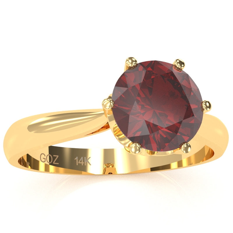 Crown Setting Lab-Created Ruby Engagement Ring In 14k Yellow Gold