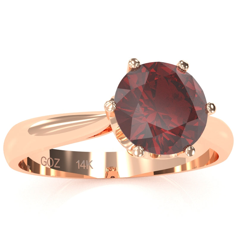 Crown Setting Lab-Created Ruby Engagement Ring In 14k Rose Gold