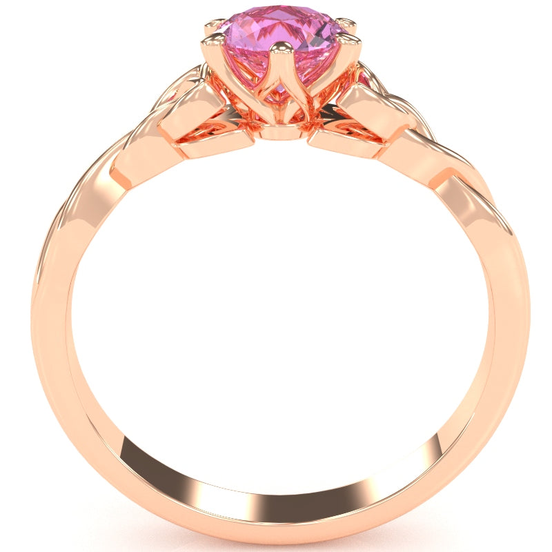 Celtic Trinity Knot Lab-Created Pink Sapphire Engagement Ring In 14k Rose Gold