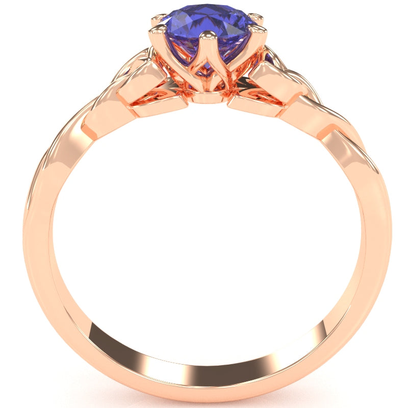 Celtic Trinity Knot Tanzanite Engagement Ring In 14k Rose Gold