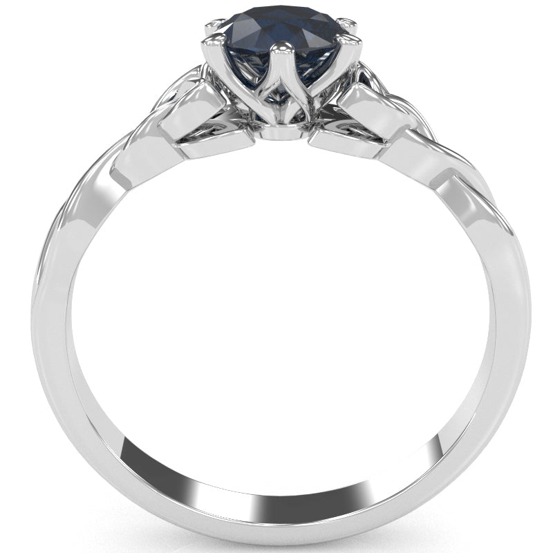Celtic Trinity Knot Lab-Created Sapphire Engagement Ring In 14k White Gold