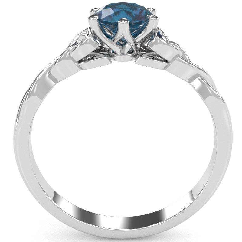 Celtic Trinity Knot Lab-Created Alexandrite Engagement Ring In 14k White Gold