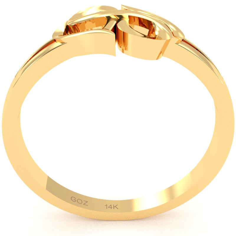 Split Shank Infinity Loop 2 Hearts Love Ring In Solid 14k