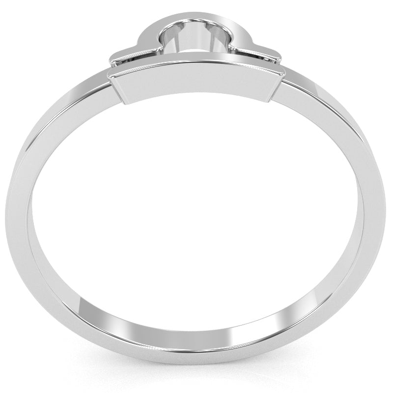 Libra Zodiac Sign Ring In Solid 14k White Gold