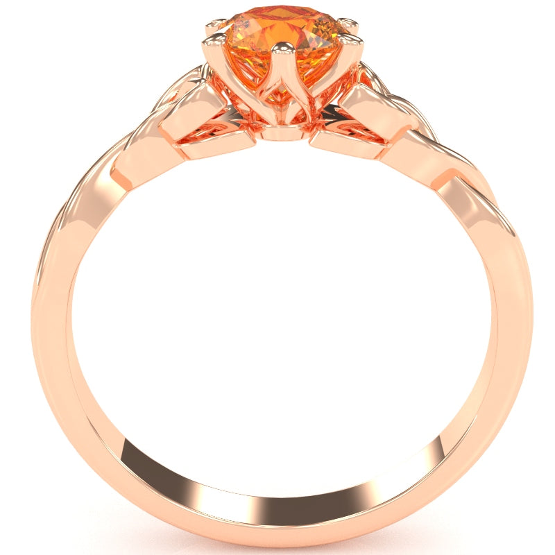 Celtic Trinity Knot Citrine Engagement Ring In 14k Rose Gold