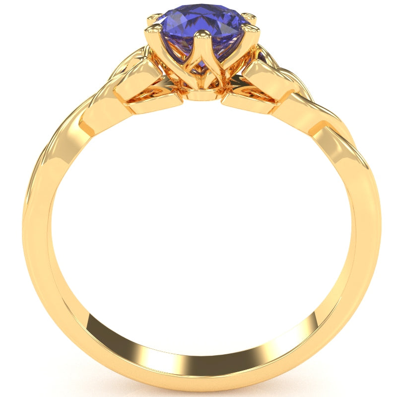 Celtic Trinity Knot Tanzanite Engagement Ring In 14k Yellow Gold
