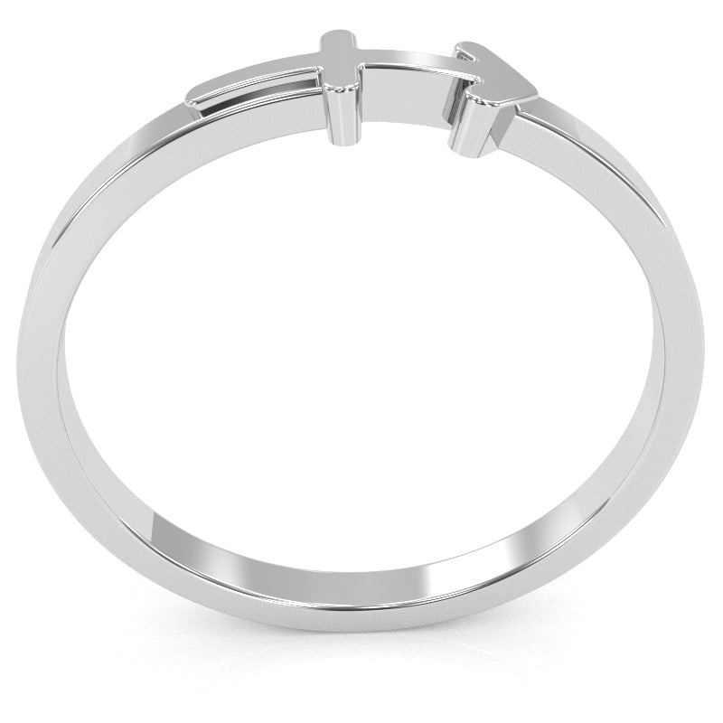 Sagittarius Zodiac Sign Ring In Solid 10k White Gold