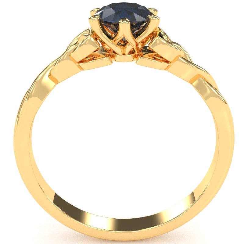 Celtic Trinity Knot Sapphire Engagement Ring In 14k Yellow Gold