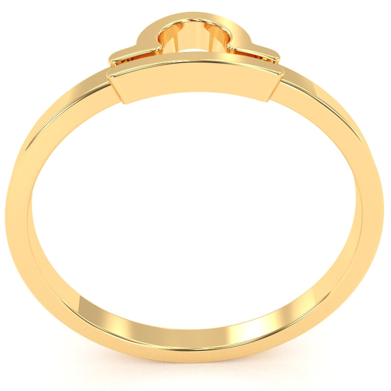 Libra Zodiac Sign Ring In Solid 10k Yellow Gold