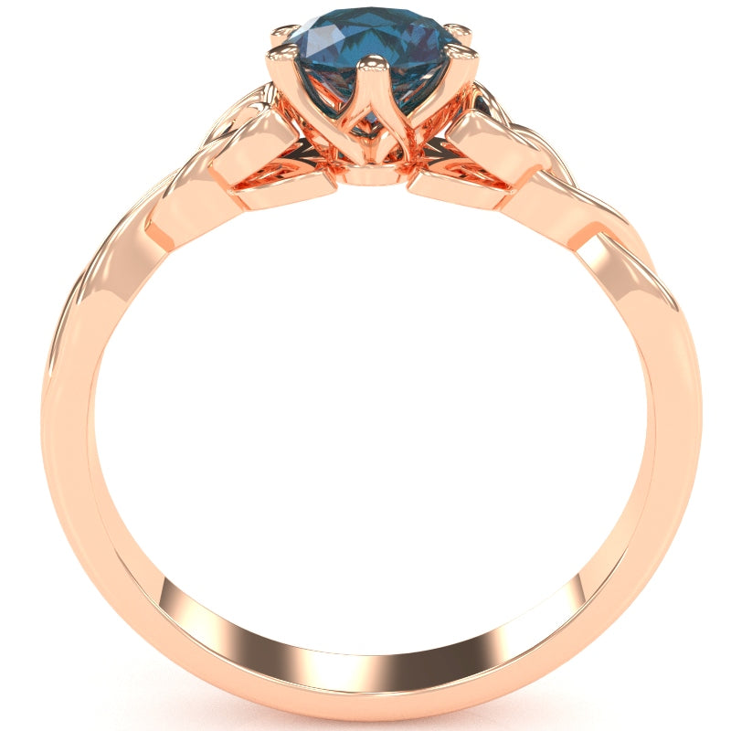 Celtic Trinity Knot Lab-Created Alexandrite Engagement Ring In 14k Rose Gold