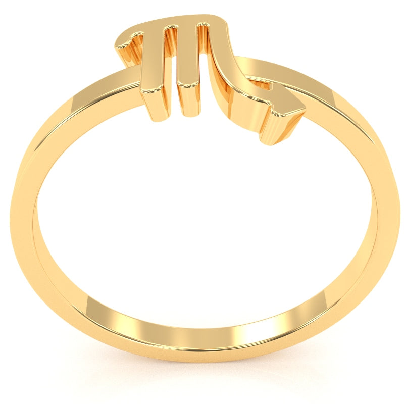 Scorpio Zodiac Sign Ring In Solid 10k Yellow Gold