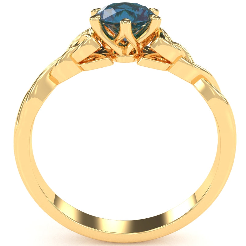 Celtic Trinity Knot Lab-Created Alexandrite Engagement Ring In 14k Yellow Gold
