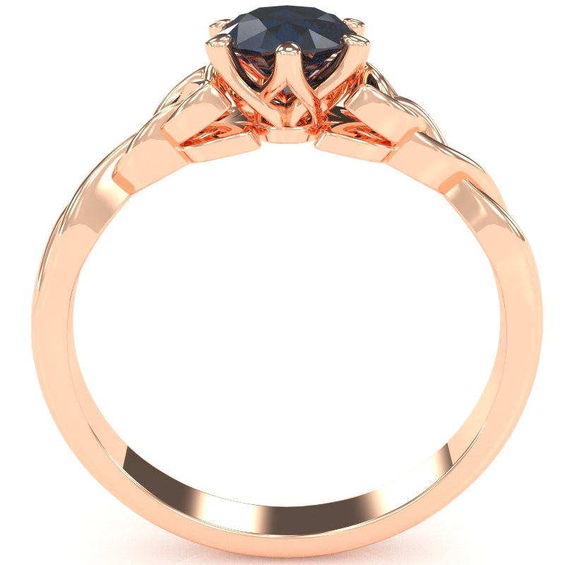 Celtic Trinity Knot Sapphire Engagement Ring In 14k Rose Gold