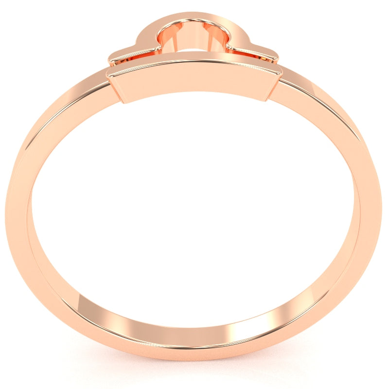 Libra Zodiac Sign Ring In Solid 14k Rose Gold