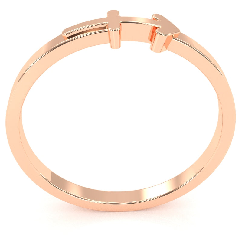 Sagittarius Zodiac Sign Ring In Solid 14k Rose Gold