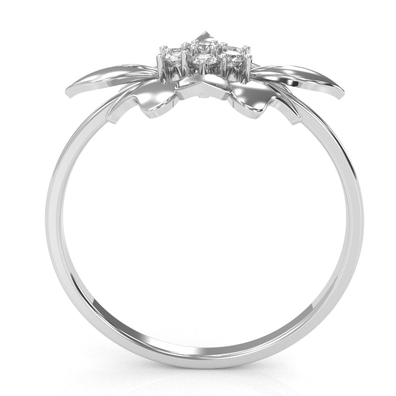 Classy Diamond Encrusted Cocktail Ring In 14k White Gold