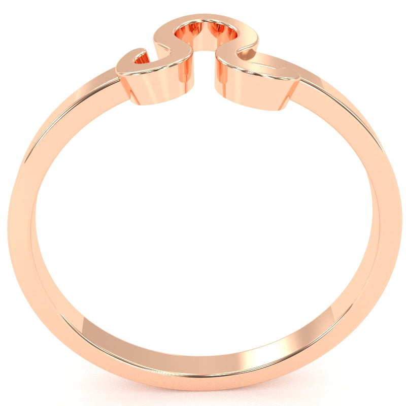 Leo Zodiac Sign Ring In Solid 10k Rose Gold