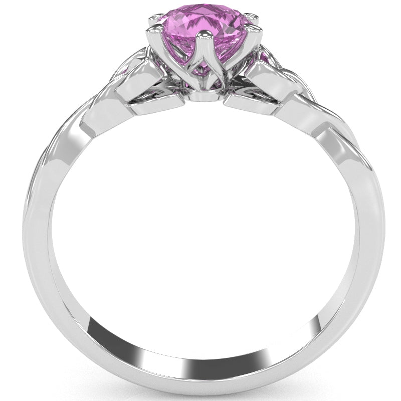 Celtic Trinity Knot Lab-Created Pink Sapphire Engagement Ring In 14k White Gold