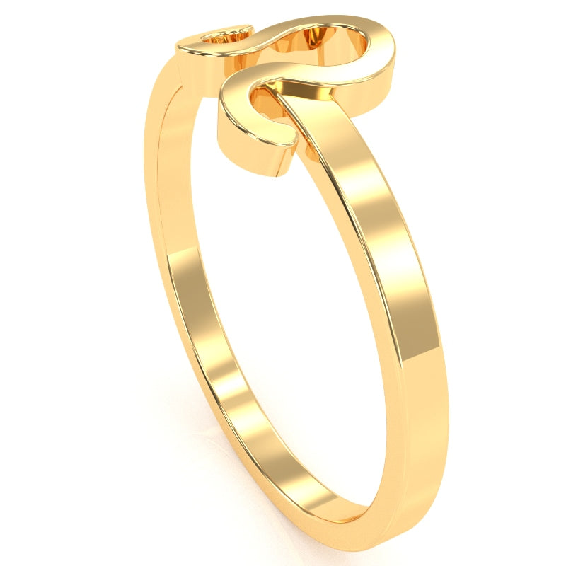 Leo Zodiac Sign Ring In Solid 10k Yellow Gold