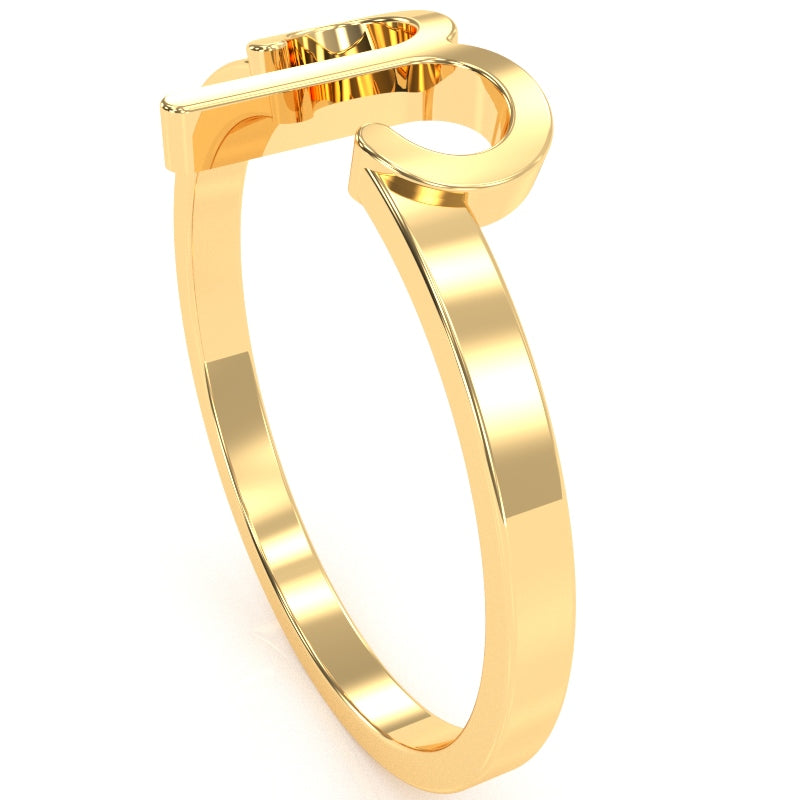 Aries Zodiac Sign Ring In Solid 10k Yellow Gold