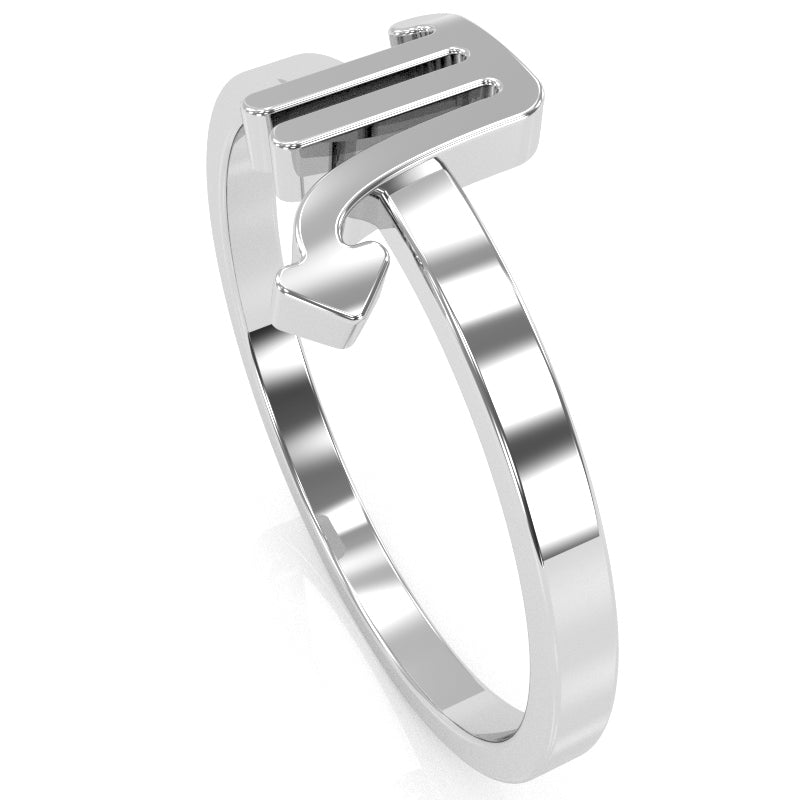 Scorpio Zodiac Sign Ring In Solid 14k White Gold