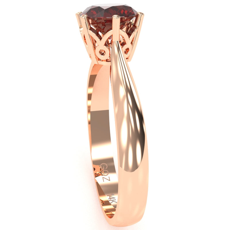 Crown Setting Lab-Created Ruby Engagement Ring In 14k Rose Gold