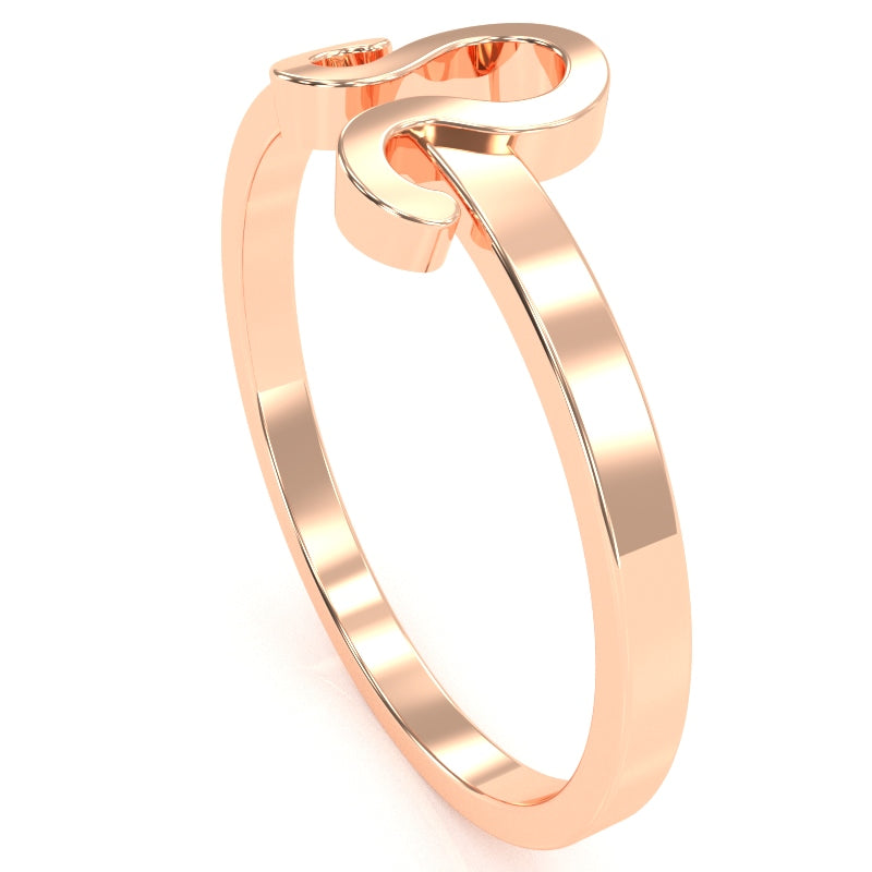 Leo Zodiac Sign Ring In Solid 10k Rose Gold