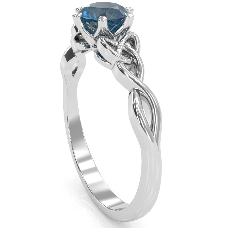 Celtic Trinity Knot Lab-Created Alexandrite Engagement Ring In 14k White Gold