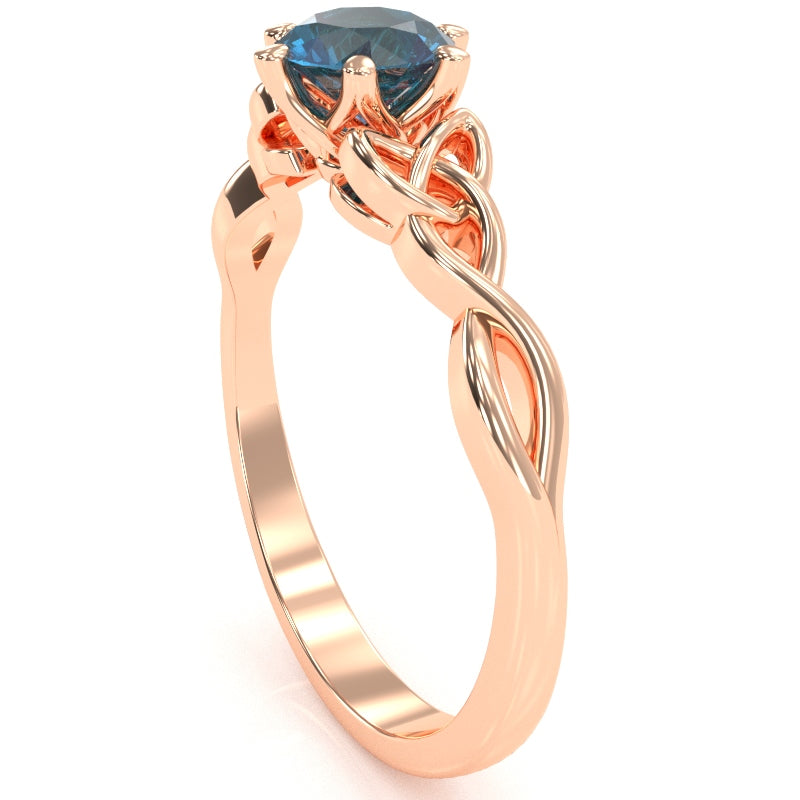 Celtic Trinity Knot Lab-Created Alexandrite Engagement Ring In 14k Rose Gold
