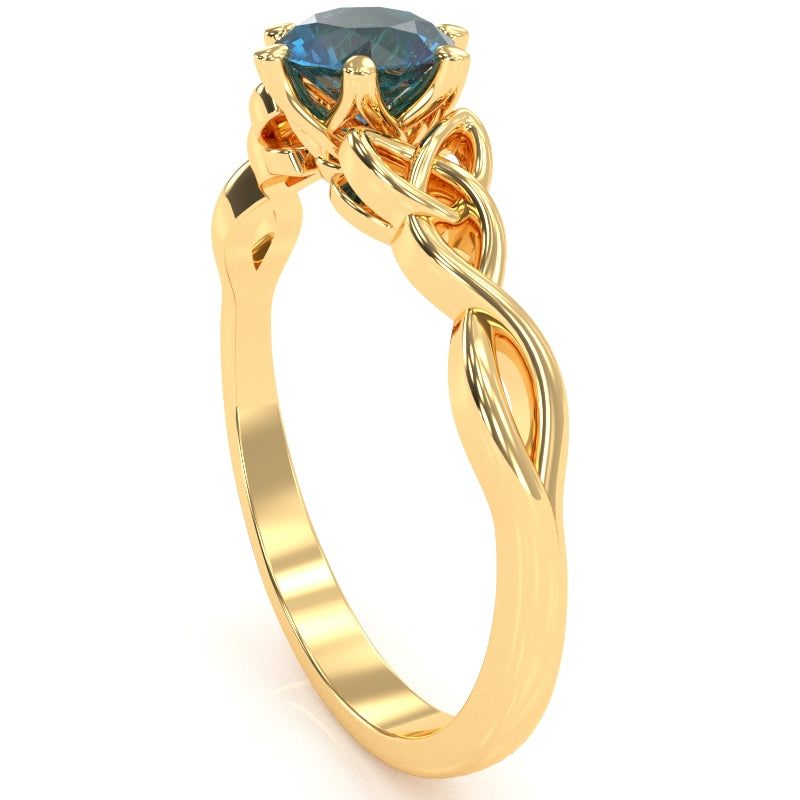 Celtic Trinity Knot Lab-Created Alexandrite Engagement Ring In 14k Yellow Gold