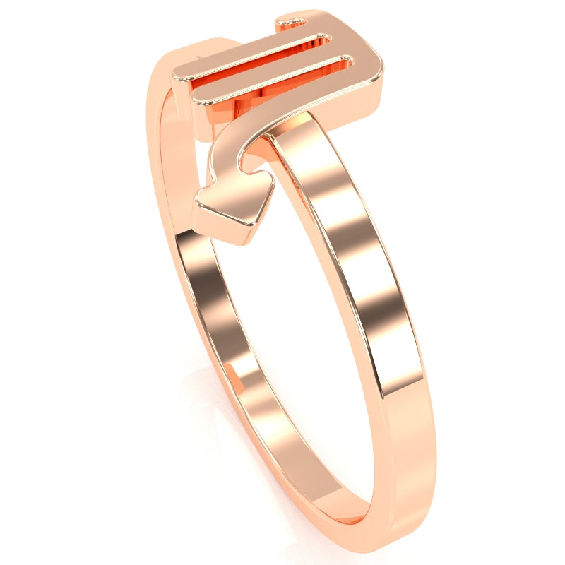 Scorpio Zodiac Sign Ring In Solid 14k Rose Gold