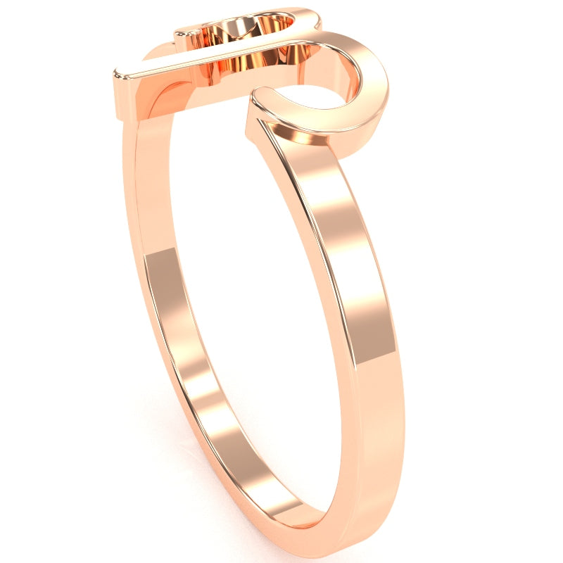 Aries Zodiac Sign Ring In Solid 14k Rose Gold